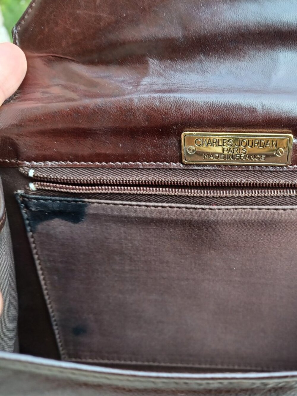 Vintage Charles Jourdan Cross-Body Bag Brown Leather Shoulder Handbag 1970/80s - Picture 8 of 14